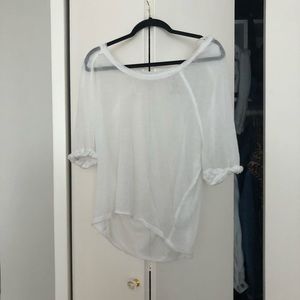 White Sheer Oversized Free People T-shirt